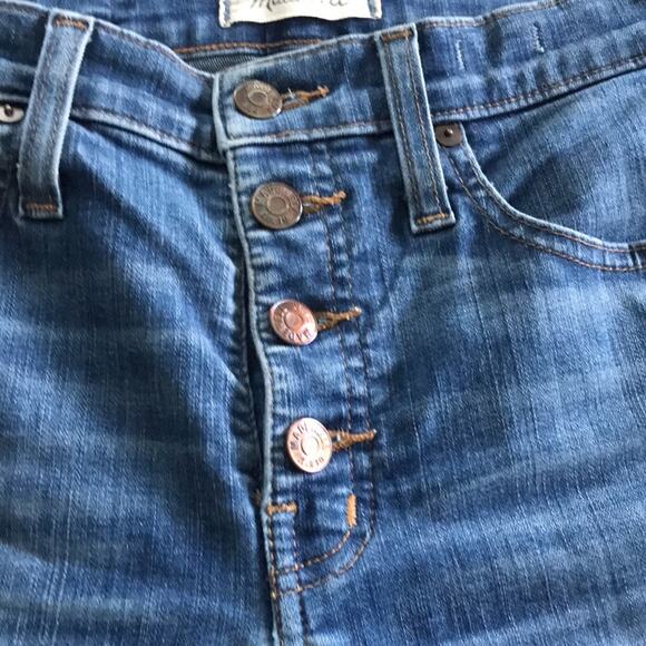Madewell 10in High-Rise Skinny Chewed Hem Denim Jeans Size 25 - Picture 8 of 16